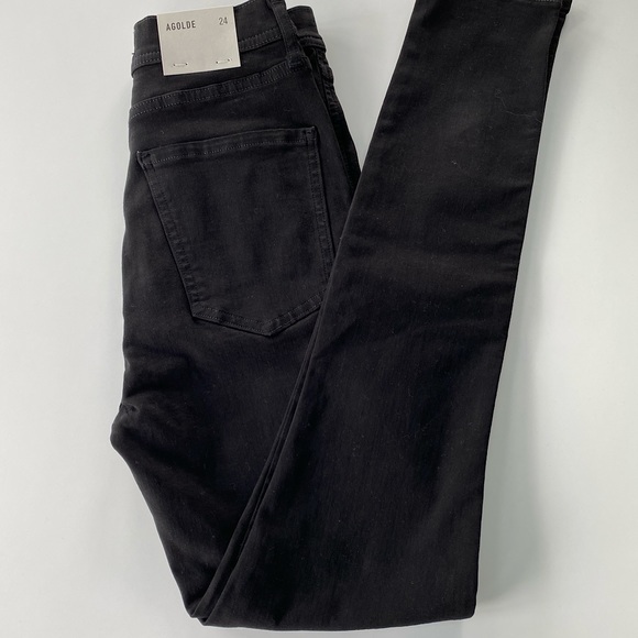 ROXANNE SUPER HIGH RISE SKINNY IN JET AGOLDE - Picture 2 of 4